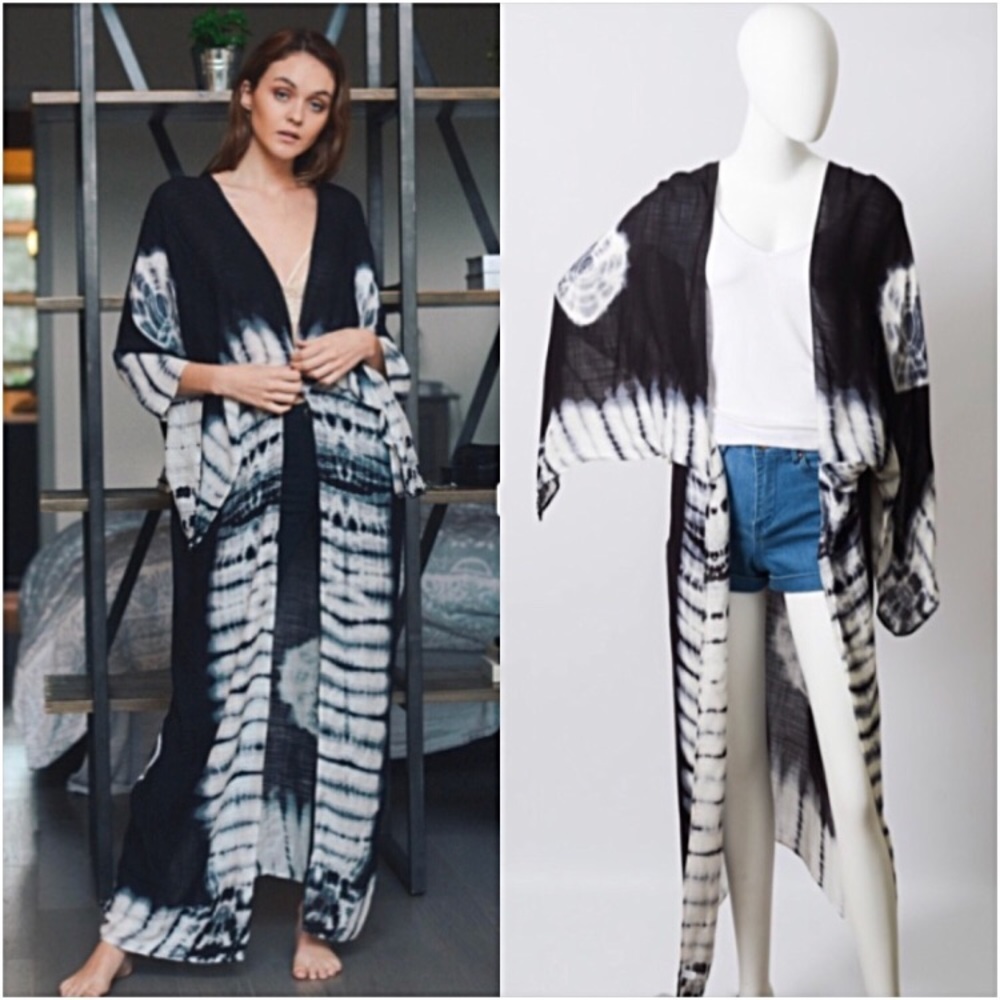 Stunning Boho Tie Dye Kimono Cardi Coverup OS sold - Picture 5 of 6
